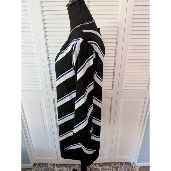 WHBM Tunic Top Womens L Stretch Long Blouse/Mini Dress Multicolor Stripe Classic - Picture 6 of 11